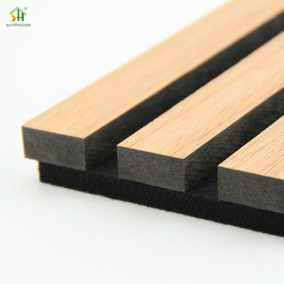 comprar Pared de panel de madera acústica 1220x2440 mm de fibra de poliéster de MDF negro online manufacture