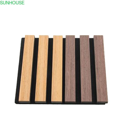 Un buen precio. Modern Design Natural Veneer Oak Polyester Acoustic Slat Wall Panel Wooden Decorative Panel for Living Room Graphic Solution en línea