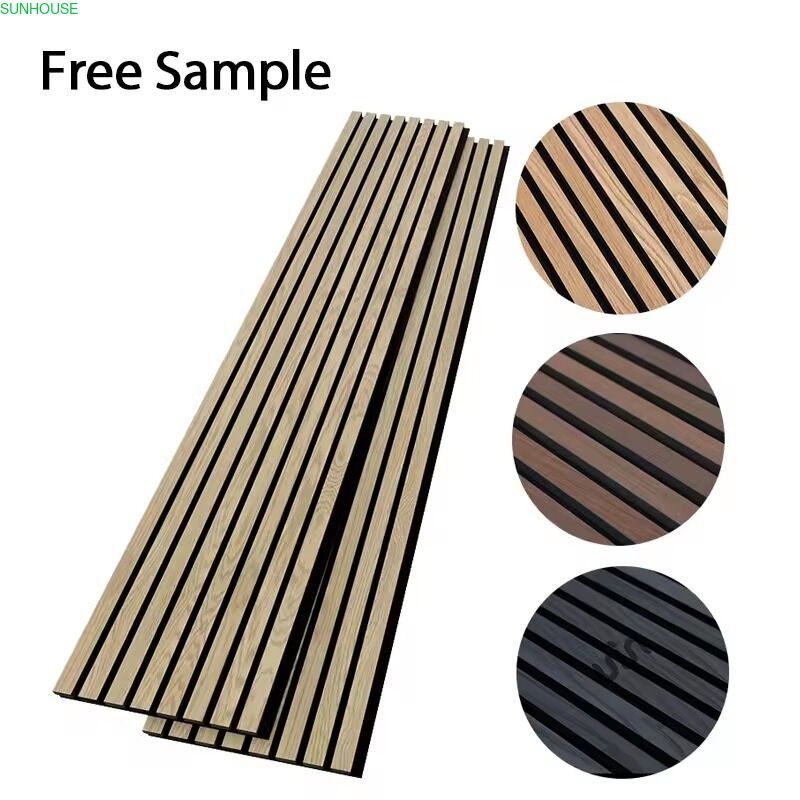 2400X600Mm High Quality Acoustic Slat Wall Panel Soundproof Wooden Panels for Home and Office for Living Room