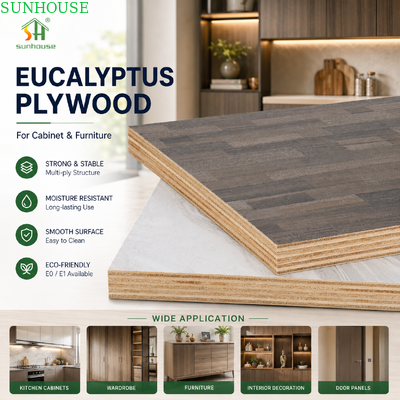 Decoración de madera contrachapada de melamina de color coincidente Consistencia de grano de madera para puertas de gabinete armarios y producción de muebles personalizados