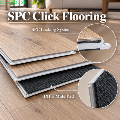 Un buen precio. Solución comercial de pisos SPC Click para hoteles oficinas tiendas minoristas con sistema de tablones de vinilo de núcleo rígido duradero en línea