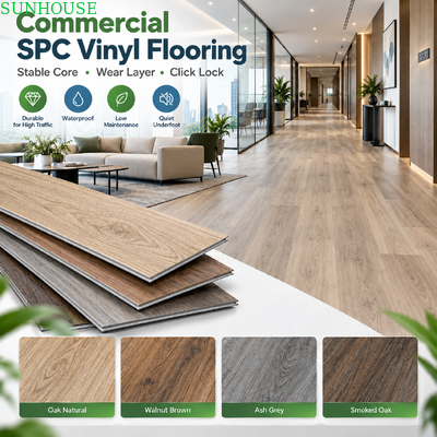 Un buen precio. Premium SPC Click Lock Flooring con sistema de fresado de precisión para instalación estable y proyectos comerciales en línea