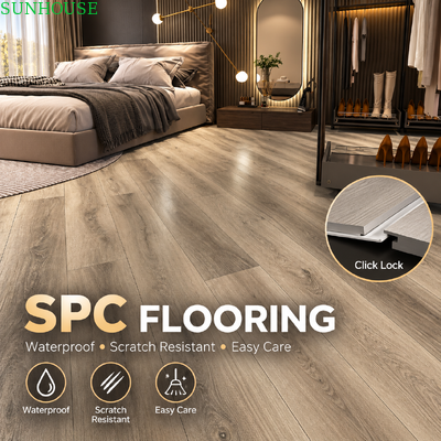 Un buen precio. Certificado SPC Click Flooring Plank de vinyl de núcleo rígido con cumplimiento de EN ASTM FloorScore para proyectos globales de construcción en línea